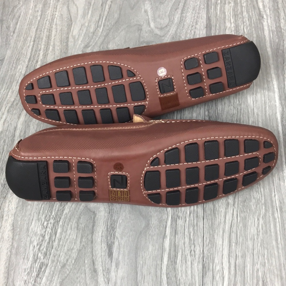 NWT Zanzara Loafers Venetian Driving Shoe Brown - Picture 2 of 8